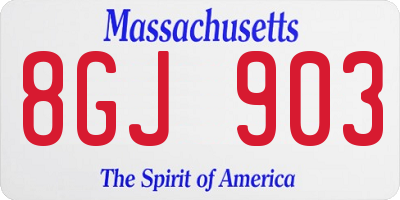 MA license plate 8GJ903