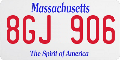 MA license plate 8GJ906