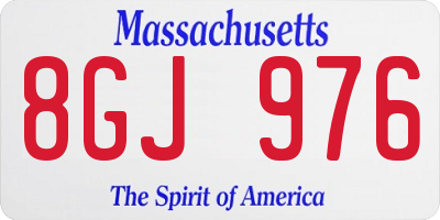 MA license plate 8GJ976