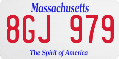 MA license plate 8GJ979