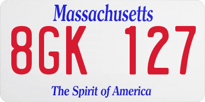 MA license plate 8GK127