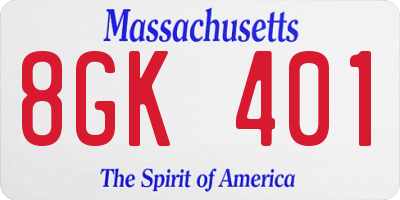 MA license plate 8GK401