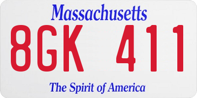 MA license plate 8GK411
