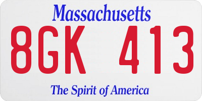 MA license plate 8GK413