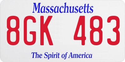 MA license plate 8GK483