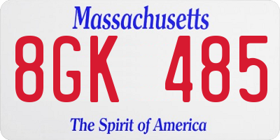 MA license plate 8GK485