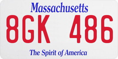 MA license plate 8GK486