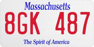 MA license plate 8GK487