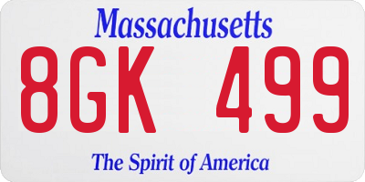 MA license plate 8GK499