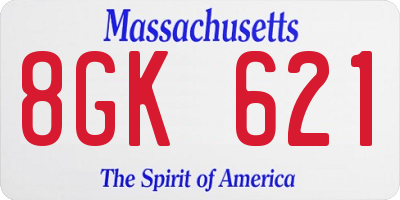 MA license plate 8GK621