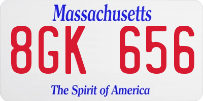 MA license plate 8GK656