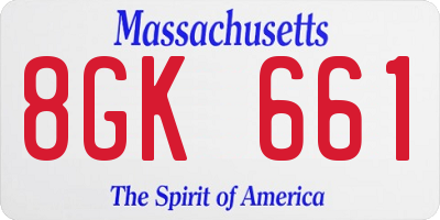 MA license plate 8GK661
