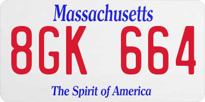 MA license plate 8GK664