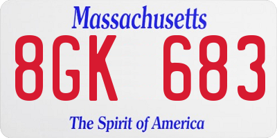 MA license plate 8GK683