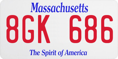 MA license plate 8GK686