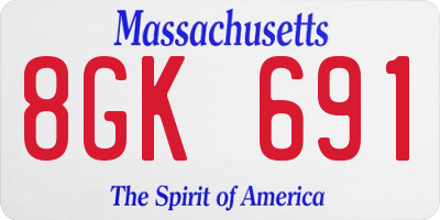 MA license plate 8GK691
