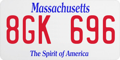 MA license plate 8GK696