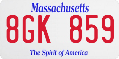 MA license plate 8GK859