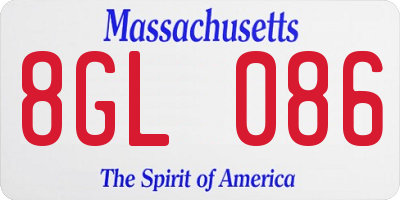 MA license plate 8GL086