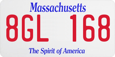 MA license plate 8GL168