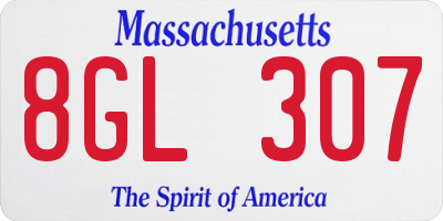 MA license plate 8GL307