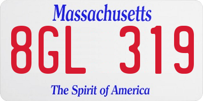 MA license plate 8GL319