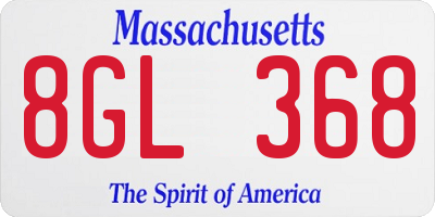 MA license plate 8GL368