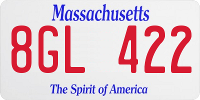 MA license plate 8GL422