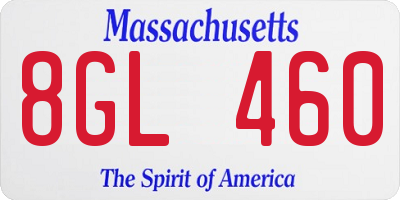 MA license plate 8GL460