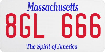 MA license plate 8GL666