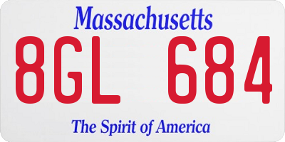 MA license plate 8GL684