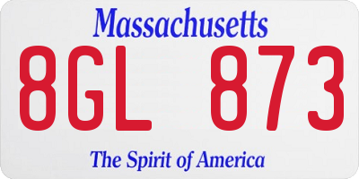 MA license plate 8GL873