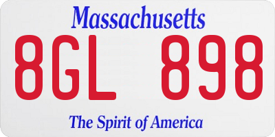 MA license plate 8GL898