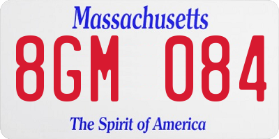 MA license plate 8GM084