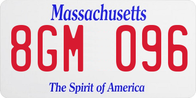 MA license plate 8GM096