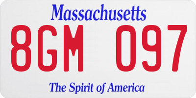 MA license plate 8GM097