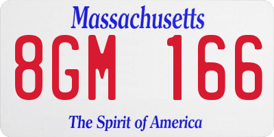 MA license plate 8GM166