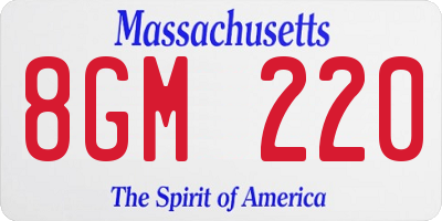 MA license plate 8GM220