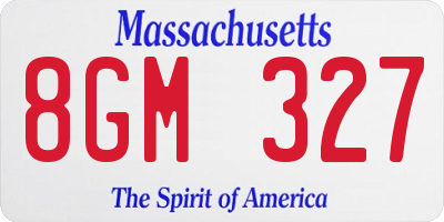 MA license plate 8GM327