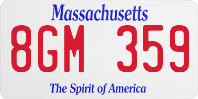 MA license plate 8GM359