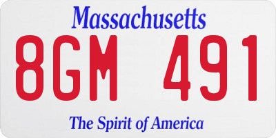 MA license plate 8GM491