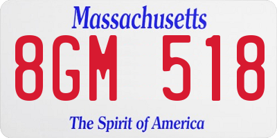 MA license plate 8GM518