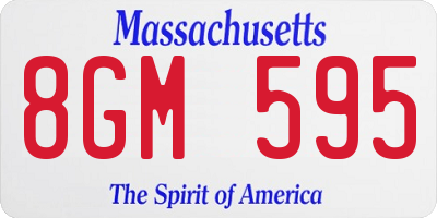 MA license plate 8GM595