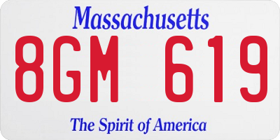 MA license plate 8GM619