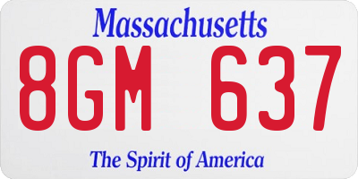 MA license plate 8GM637