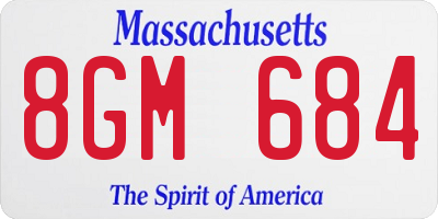 MA license plate 8GM684