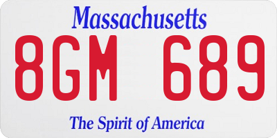MA license plate 8GM689