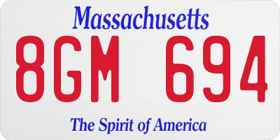 MA license plate 8GM694