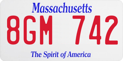 MA license plate 8GM742