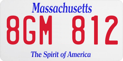 MA license plate 8GM812